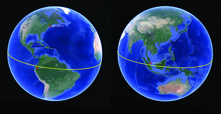 Globe, Singapore, New York City, Equator