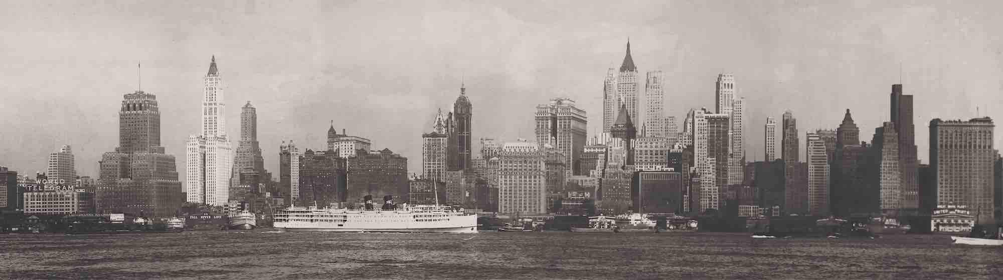 Lower Manhattan from Jersey City, 1932. Irving Underhill. Courtesy of the Woolworth Building.