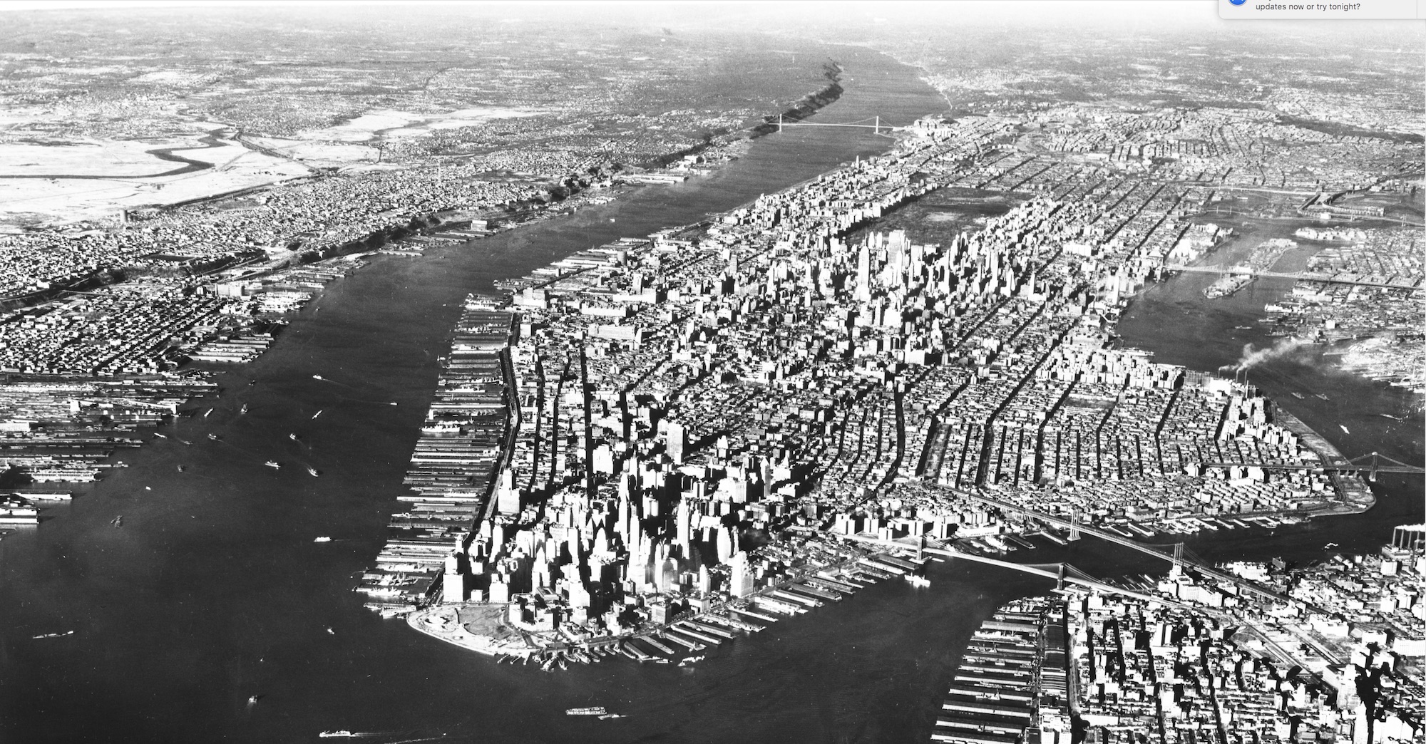 1949 aerial view of Midtown Manhattan